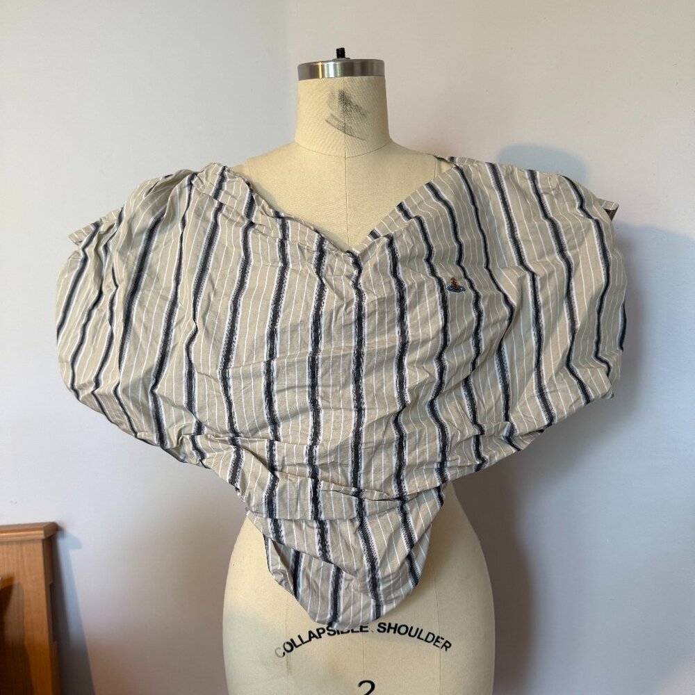 VIVIENNE WESTWOOD Heart Top T-Shirt Size 38 XS - Stripe White Grey Blue Green